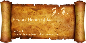 Frass Henrietta névjegykártya